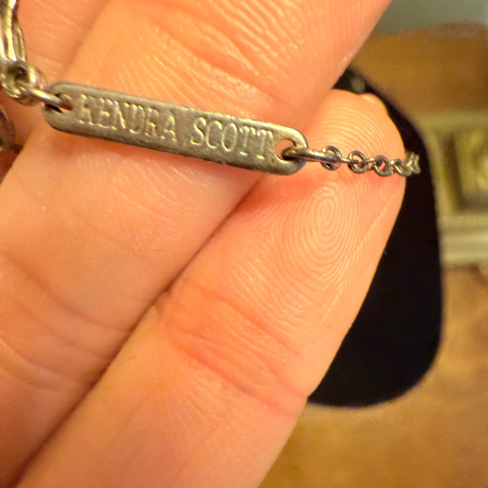 Vintage KENDRA SCOTT Catherine Platinum Drusy Necklace RARE Color-Gunmetal Grey - Picture 5 of 12